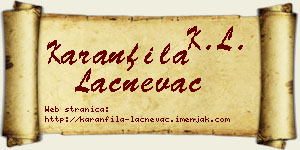 Karanfila Lačnevac vizit kartica